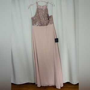 Lulus sequin halter prom bridesmaid dress